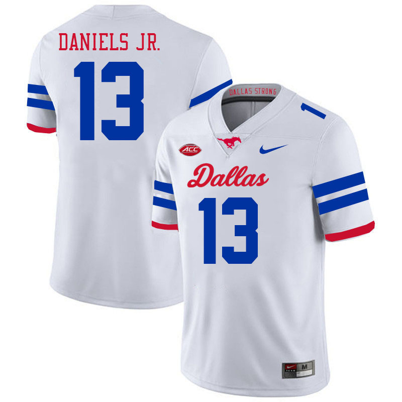 SMU Mustangs #13 Roderick Daniels Jr. College Football Jerseys Stitched Sale-Alternate White